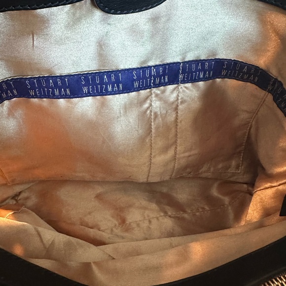 Stuart Weitzman Black Leather Lace-Up Shoulder Bag - Picture 4 of 10